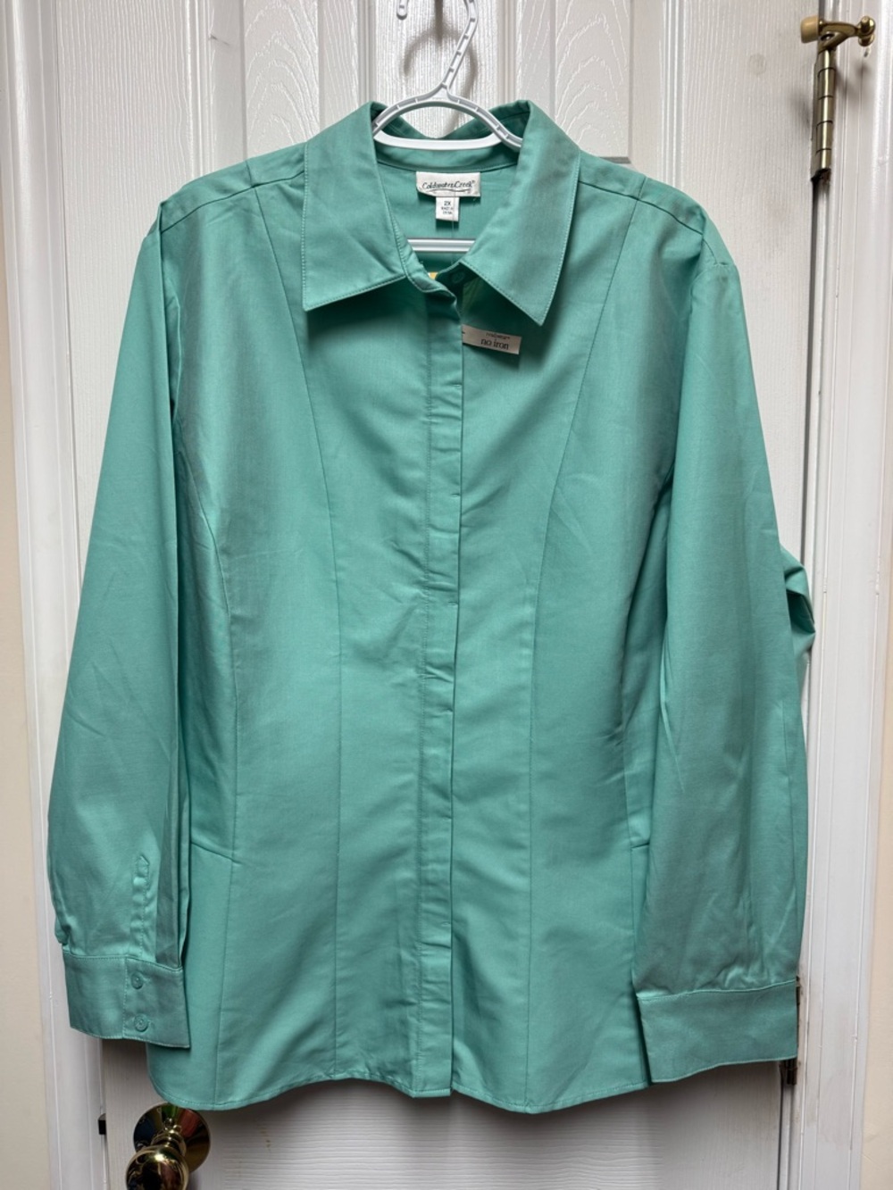 Coldwater Creek Readywear Aqua Blue Green Collared Shirt 2X-3X
